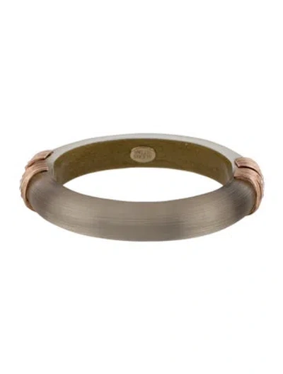 Pre-owned Alexis Bittar Lucite & Crystal Hinge Bangle Bracelet, 7" In Multi