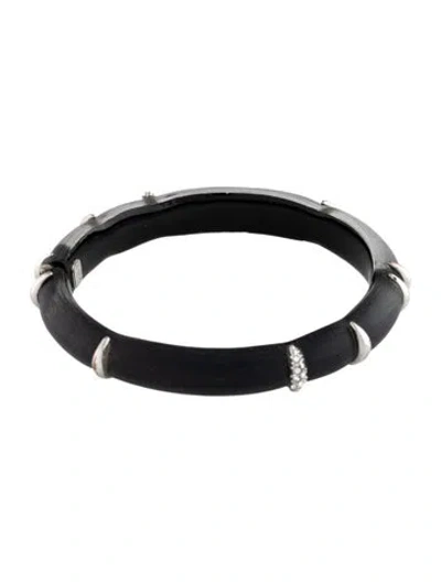 Pre-owned Alexis Bittar Lucite & Crystal Hinged Bangle, 6.75" In Multi