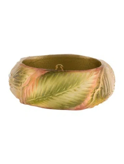 Pre-owned Alexis Bittar Lucite & Crystal Hinged Bangle Bracelet, 7" In Multi