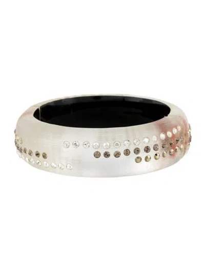 Pre-owned Alexis Bittar Lucite & Crystal Hinged Bracelet, 6.75" In Multicolor