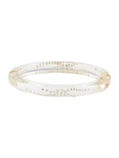 Pre-owned Alexis Bittar Lucite & Crystal Hinged Bracelet, 7.75" In Multi
