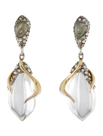 Pre-owned Alexis Bittar Lucite & Crystal Pavé Drop Earrings In Multi