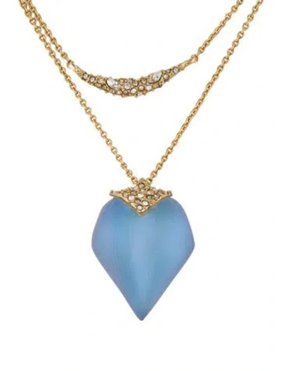 Pre-owned Alexis Bittar Lucite & Crystal Pendant Necklace, 18.75" In Multi
