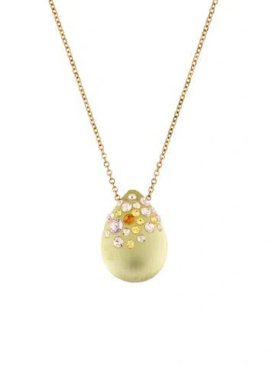 Pre-owned Alexis Bittar Lucite & Crystal Pendant Necklace, 19", 19" In Multi