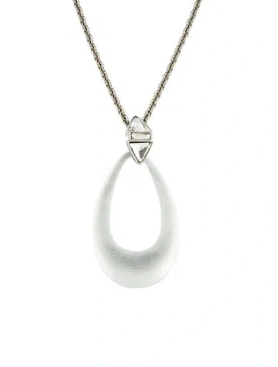 Pre-owned Alexis Bittar Lucite & Crystal Pendant Necklace, 19" In Multi