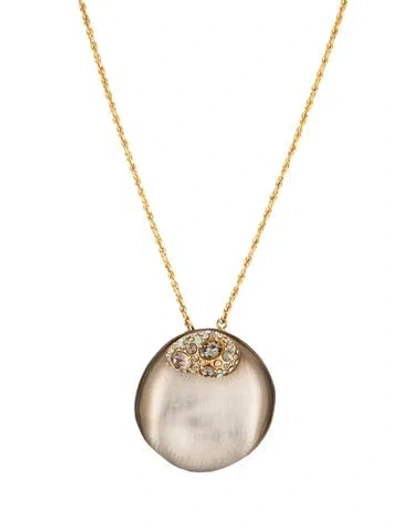 Pre-owned Alexis Bittar Lucite And Crystal Pendant Necklace, 19.25" In Multicolor
