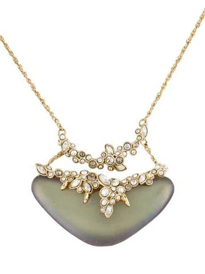 Pre-owned Alexis Bittar Lucite & Crystal Pendant Necklace, 19.5" In Multi
