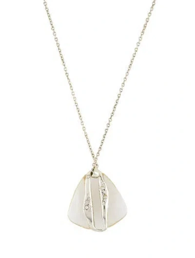 Pre-owned Alexis Bittar Lucite & Crystal Pendant Necklace, 20" In Transparent