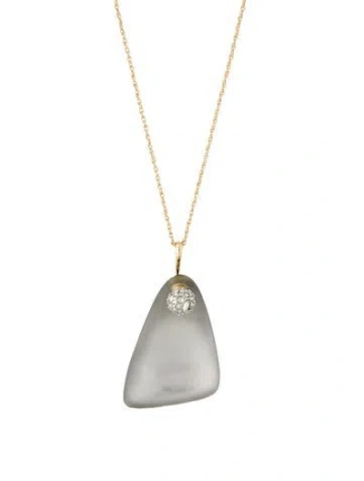 Pre-owned Alexis Bittar Lucite & Crystal Pendant Necklace, 32" In Multi