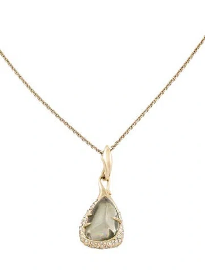 Pre-owned Alexis Bittar Lucite & Crystal Pendant Necklace, 32.5" In Multi