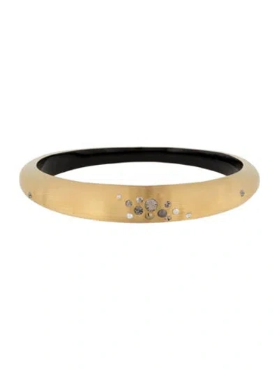 Pre-owned Alexis Bittar Lucite & Crystal Skinny Tapered Bangle Bracelet, 8"