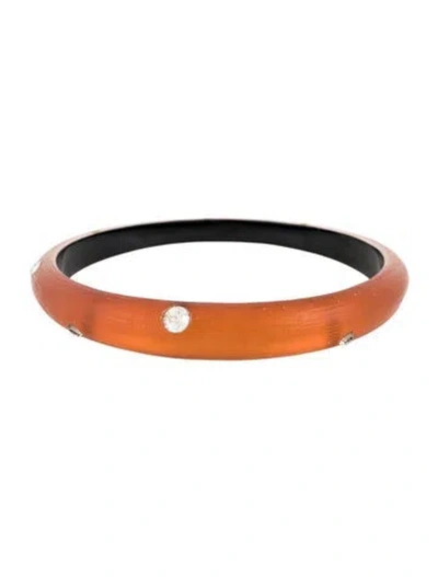 Pre-owned Alexis Bittar Lucite & Crystal Tapered Skinny Bangle Bracelet, 8.25"