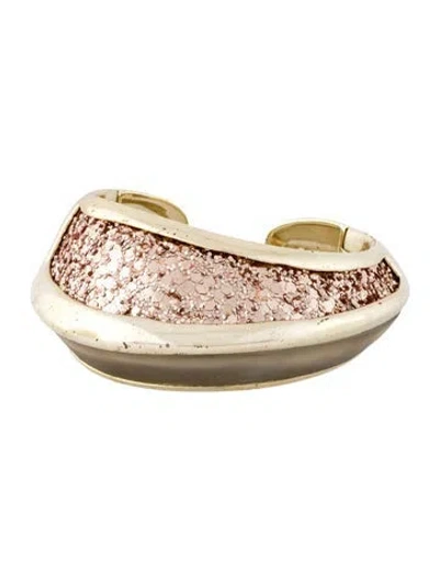 Pre-owned Alexis Bittar Lucite & Glitter Cuff Bracelet, 6.25" In Pink