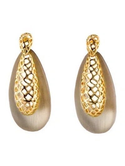 Pre-owned Alexis Bittar Lucite & Lacquer Drop Earrings In Multi