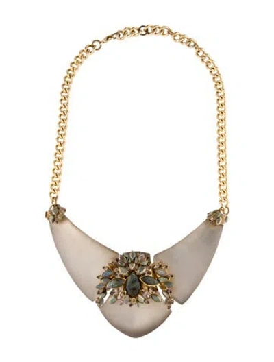 Pre-owned Alexis Bittar Lucite & Stone Pendant Necklace, 22.25" In Multi