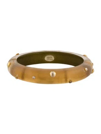 Pre-owned Alexis Bittar Lucite Bangle Bracelet, 7" In Yellow
