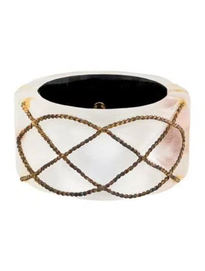 Pre-owned Alexis Bittar Lucite Bangle Bracelet, 7.25" In Multi