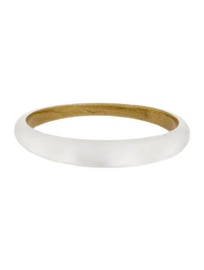 Pre-owned Alexis Bittar Lucite Bangle Bracelet, 8" In Gold