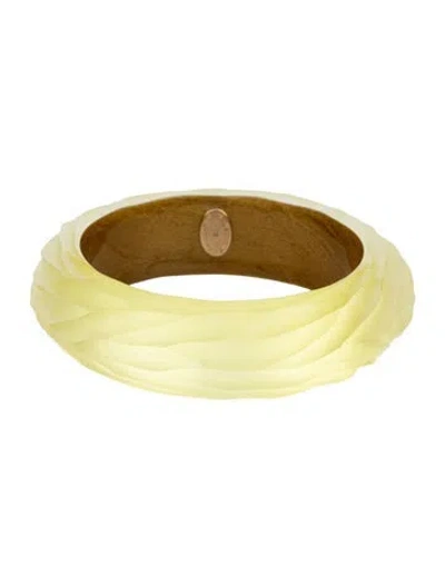 Pre-owned Alexis Bittar Lucite Bangle Bracelet, 8" In Yellow
