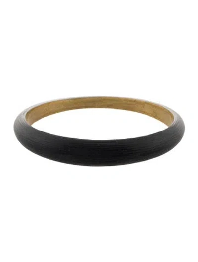 Pre-owned Alexis Bittar Lucite Bangle Bracelet, 8.25" In Black