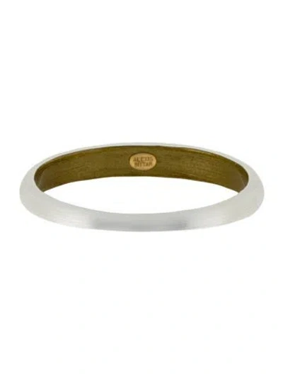 Pre-owned Alexis Bittar Lucite Bangle Bracelet, 8.25" In Gold