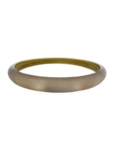 Pre-owned Alexis Bittar Lucite Bangle Bracelet, 8.25" In Gold/neutrals