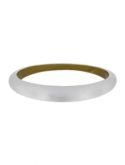 Pre-owned Alexis Bittar Lucite Bangle Bracelet, 8.25" In Transparent