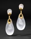 Alexis Bittar Lucite Brut Large Drop Post Earring- In White