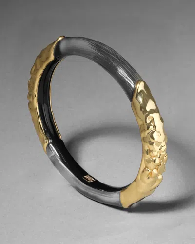 Alexis Bittar Lucite Brut Skinny Bangle Bracelet- In Black