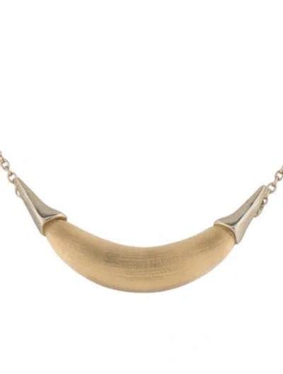 Pre-owned Alexis Bittar Lucite Capped Crescent Pendant Necklace, 19" In Multicolor