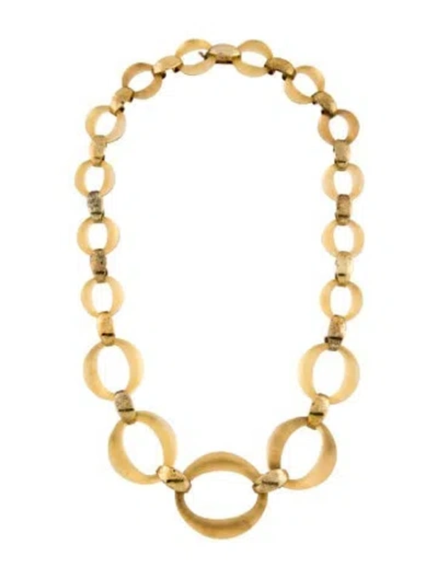 Pre-owned Alexis Bittar Lucite Chain Necklace, 27.5" In Gold