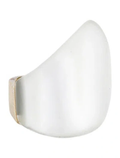 Pre-owned Alexis Bittar Lucite Cocktail Ring In White