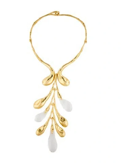 Pre-owned Alexis Bittar Lucite Collar Necklace, 17" In Transparent