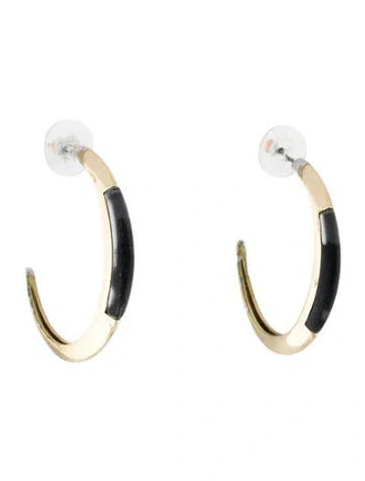Pre-owned Alexis Bittar Lucite Crescent Hoop Earrings In Multi