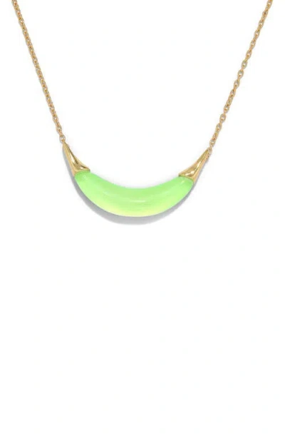 Alexis Bittar Lucite® Crescent Pendant Necklace In Neon Green