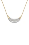Alexis Bittar Lucite® Crescent Pendant Necklace In Pewter