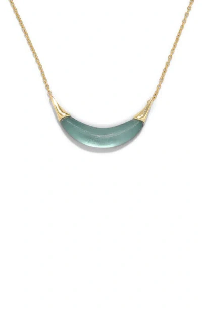 Alexis Bittar Lucite® Crescent Pendant Necklace In Teal Blue