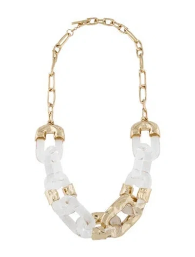 Pre-owned Alexis Bittar Lucite Crumpled Chain Link Necklace, 24.5" In Multi