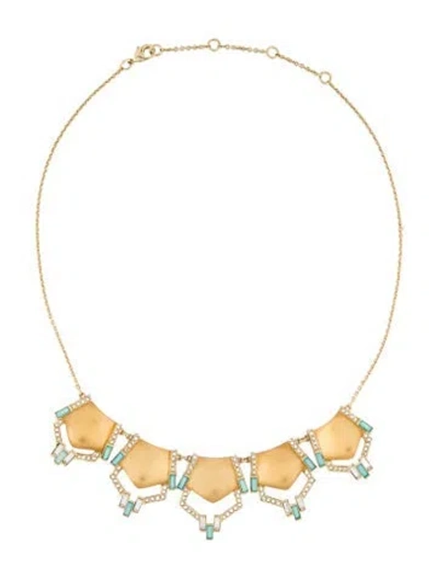Pre-owned Alexis Bittar Lucite, Crystal, & Resin Collar Necklace, 19"