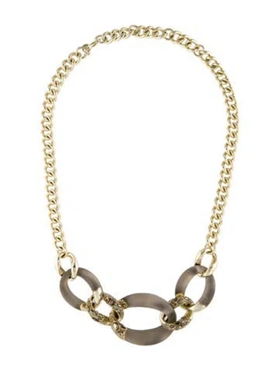 Pre-owned Alexis Bittar Lucite, Crystal & Stone Collar Necklace, 22.5" In Multi