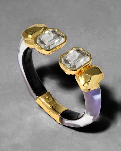 Alexis Bittar Lucite Crystal Capped Hinge Bracelet- In Multi