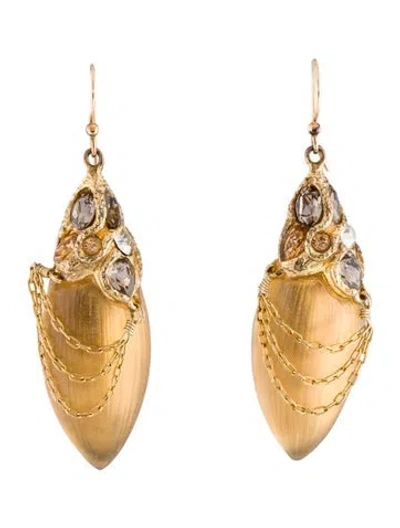 Pre-owned Alexis Bittar Lucite Crystal Drop Earrings In Black