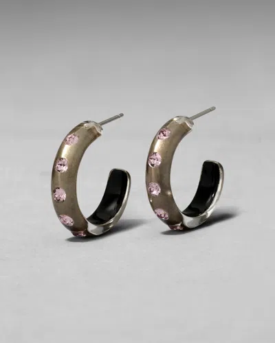 Alexis Bittar Lucite Crystal Hoop Earring- In Green