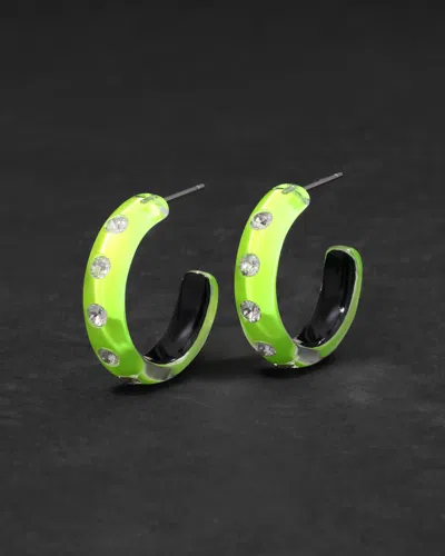 Alexis Bittar Lucite Crystal Hoop Earring- In Green