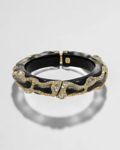 Alexis Bittar Lucite Crystal Pave Hinge Bracelet- In Gray