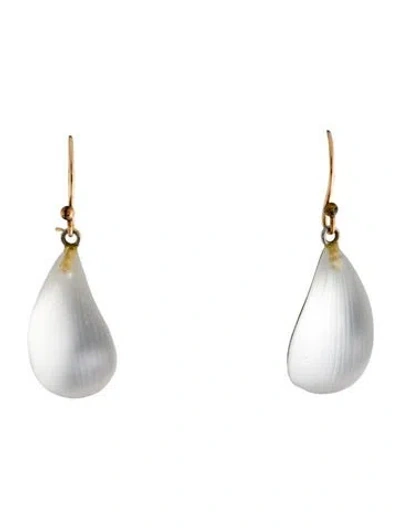 Pre-owned Alexis Bittar Lucite Dewdrop Drop Earrings In Transparent
