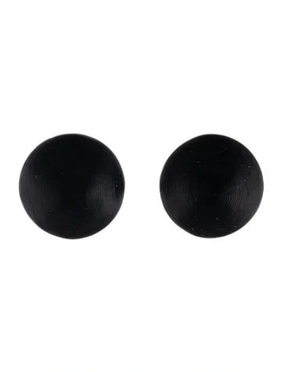 Pre-owned Alexis Bittar Lucite Dome Clip-on Earrings In Black