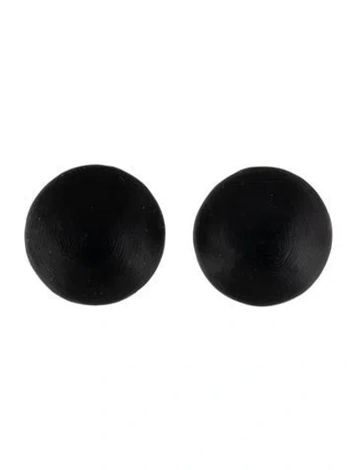 Pre-owned Alexis Bittar Lucite Dome Clip-on Earrings In Black