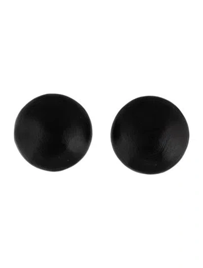 Pre-owned Alexis Bittar Lucite Dome Clip-on Earrings In Black