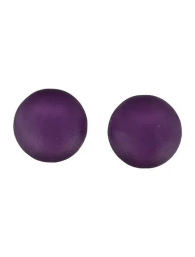 Pre-owned Alexis Bittar Lucite Dome Clip-on Earrings In Purple